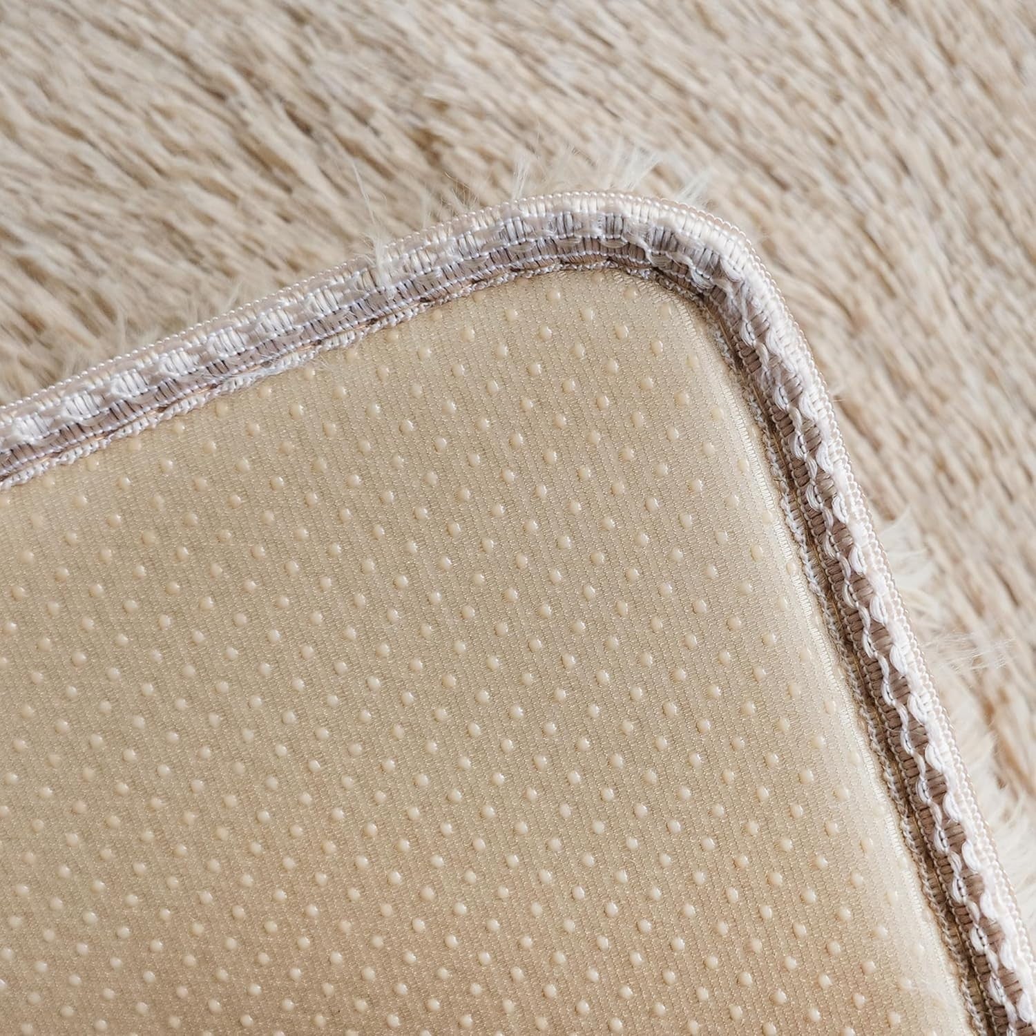 Large Beige Shaggy Area Rug 160x230cm Super Soft Thick Living Room Carpet