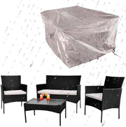4 Seater Rattan Garden Furniture Set w/ Rain Cover Table Chairs Sofa