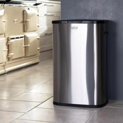 55L Touch Top Kitchen Bin Stainless Steel Slim Easy Clean