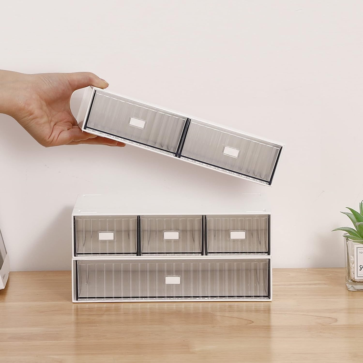 6 Drawer Desk Organizer Stackable Storage Box Makeup Office Supplies