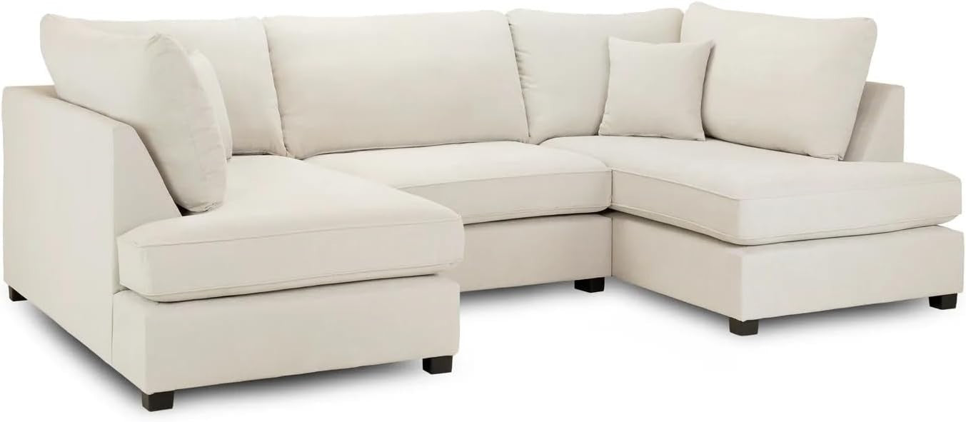 4PC U Shape Sofa with Footstool – Grey  – 5/6 Seater Modular.