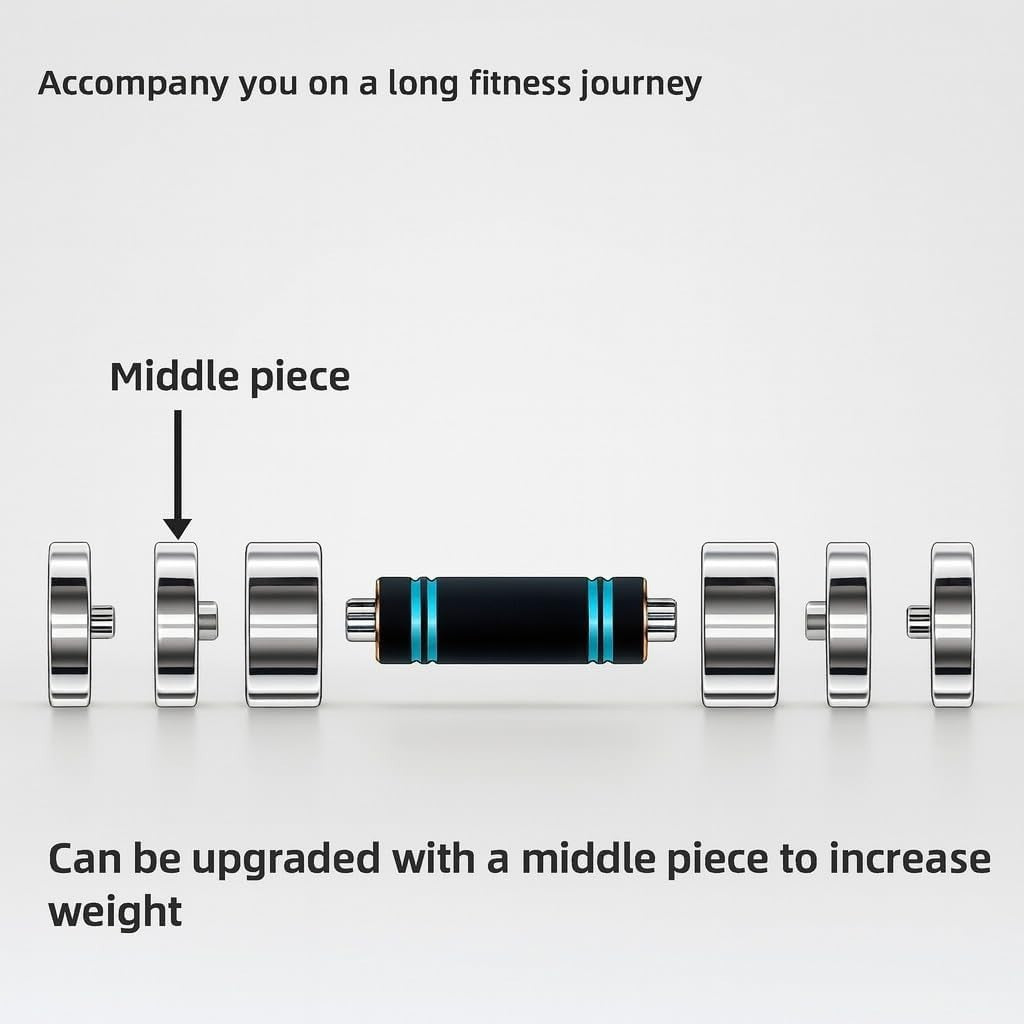 Chrome Adjustable Dumbbells Pair Foam Grip Compact Strength Training