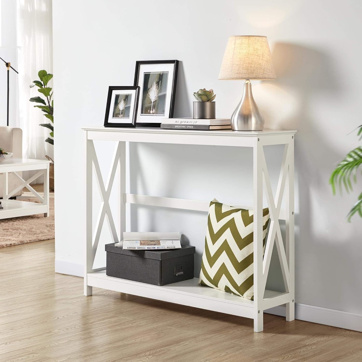 Slim Console Table with Shelf – Narrow Hallway Entryway Storage 101x30cm