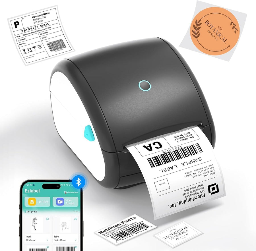 Bluetooth 4x6 Shipping Label Printer Thermal Postage