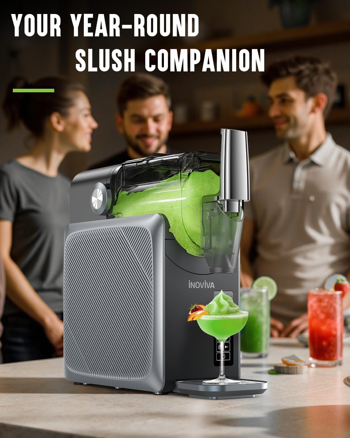 2.0L Slushie Machine Frozen Drink Maker 5 Preset Self-Cleaning White