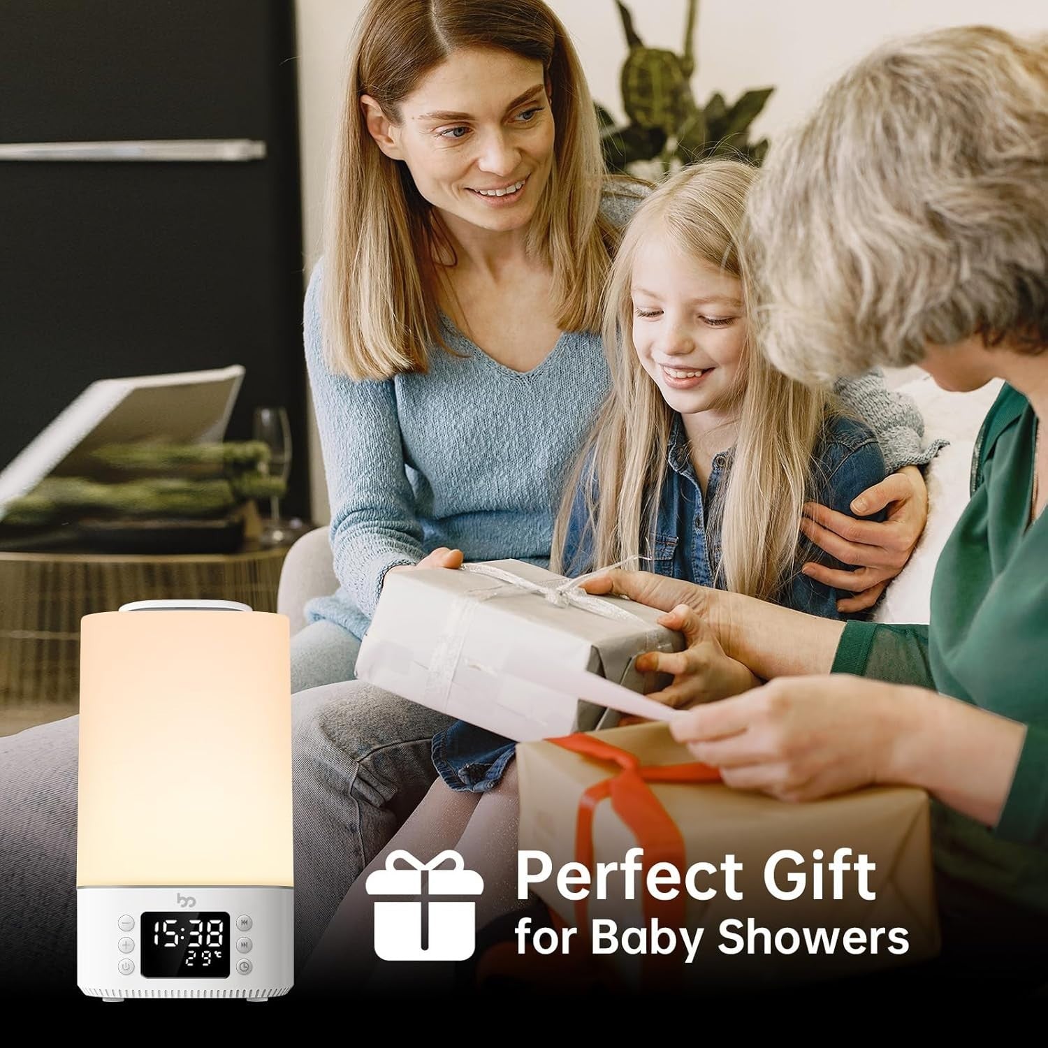 Baby Sleep Sound Machine with Night Light, White Noise & Smart Temp Control