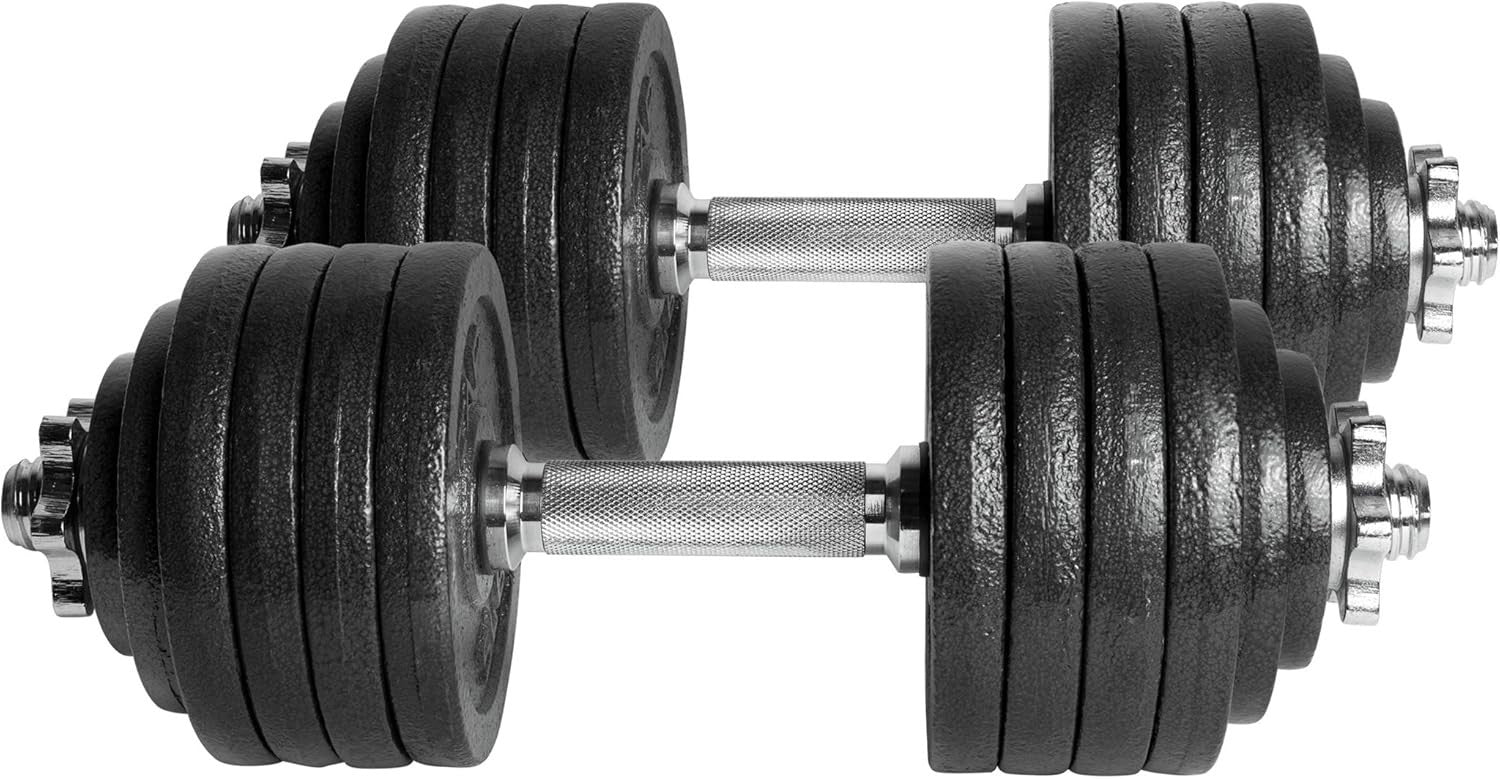 105LB Adjustable Dumbbells Pair Star Lock Cast Iron Home Gym Weights