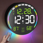 Green Large Digital Wall Clock LED Countdown Timer Remote Temp Humidity