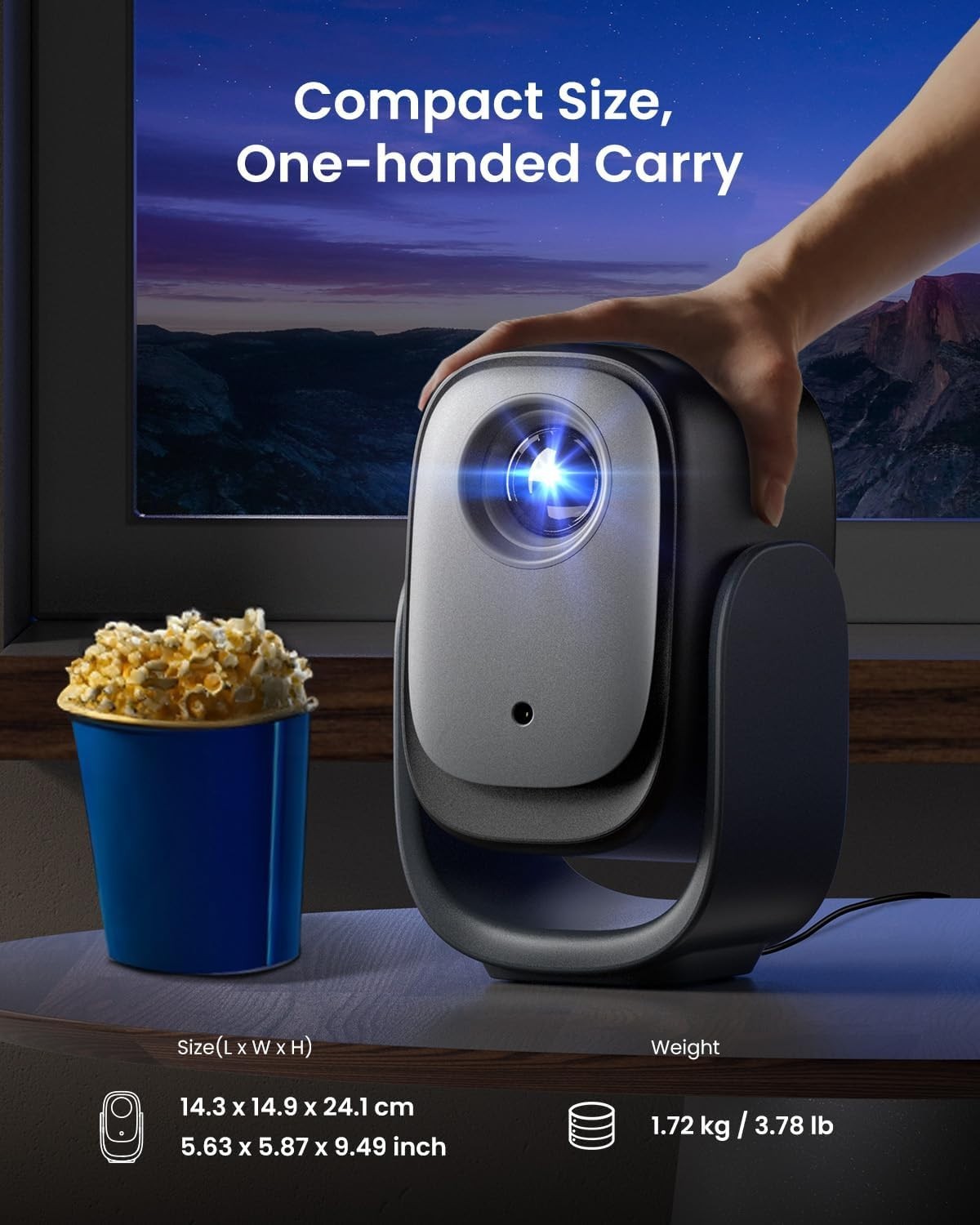 1080P Smart Mini Projector Netflix WiFi Bluetooth Stand Portable