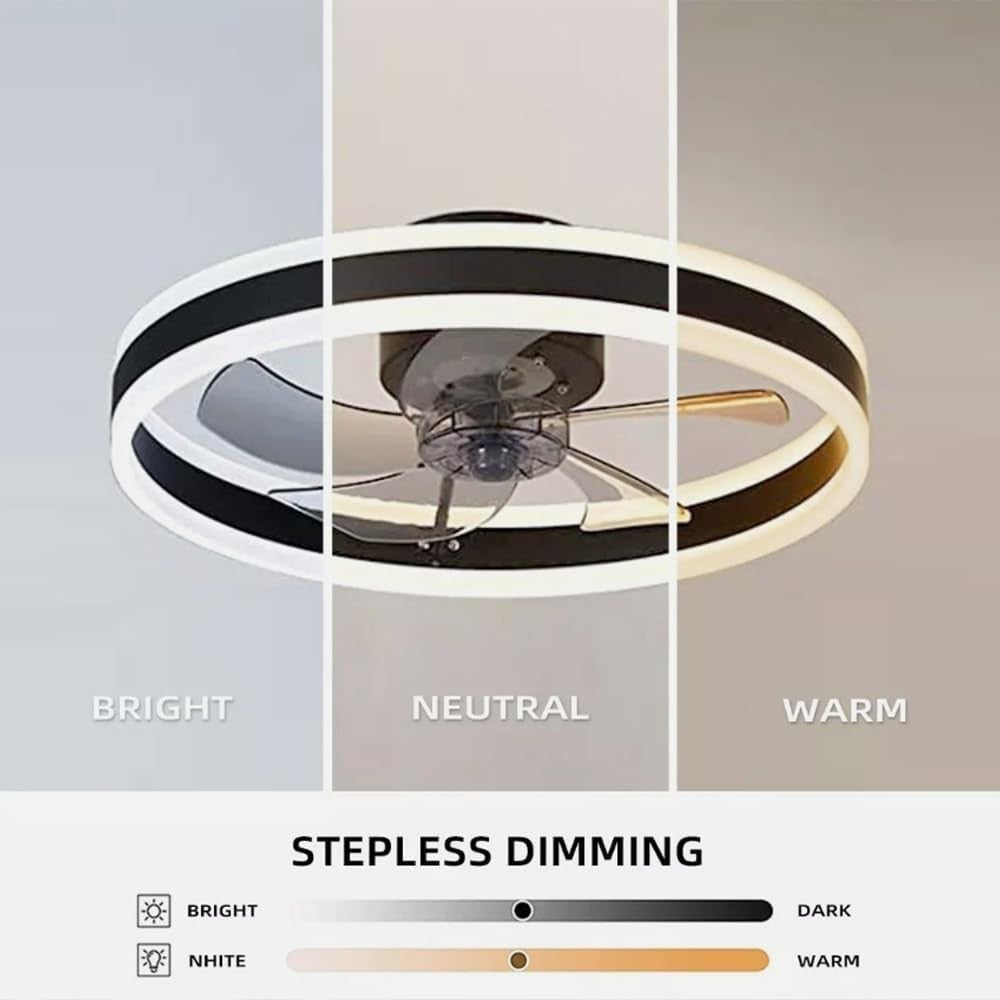 Blendra 50CM Modern Ceiling Fan with Light, 6-Speed, Dimmable LED, Remote