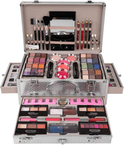 All-in-One Makeup Kit – Eyeshadow, Lip Gloss, Brushes & Case