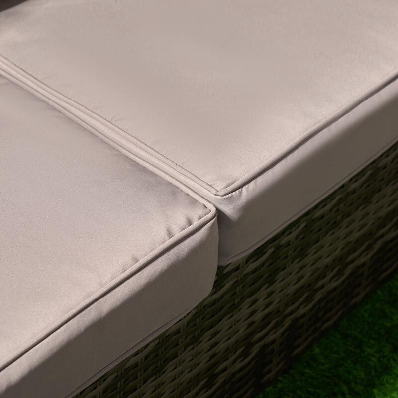 5 Seater Rattan Garden Corner Sofa Set with Table Grey Outdoor Furniture