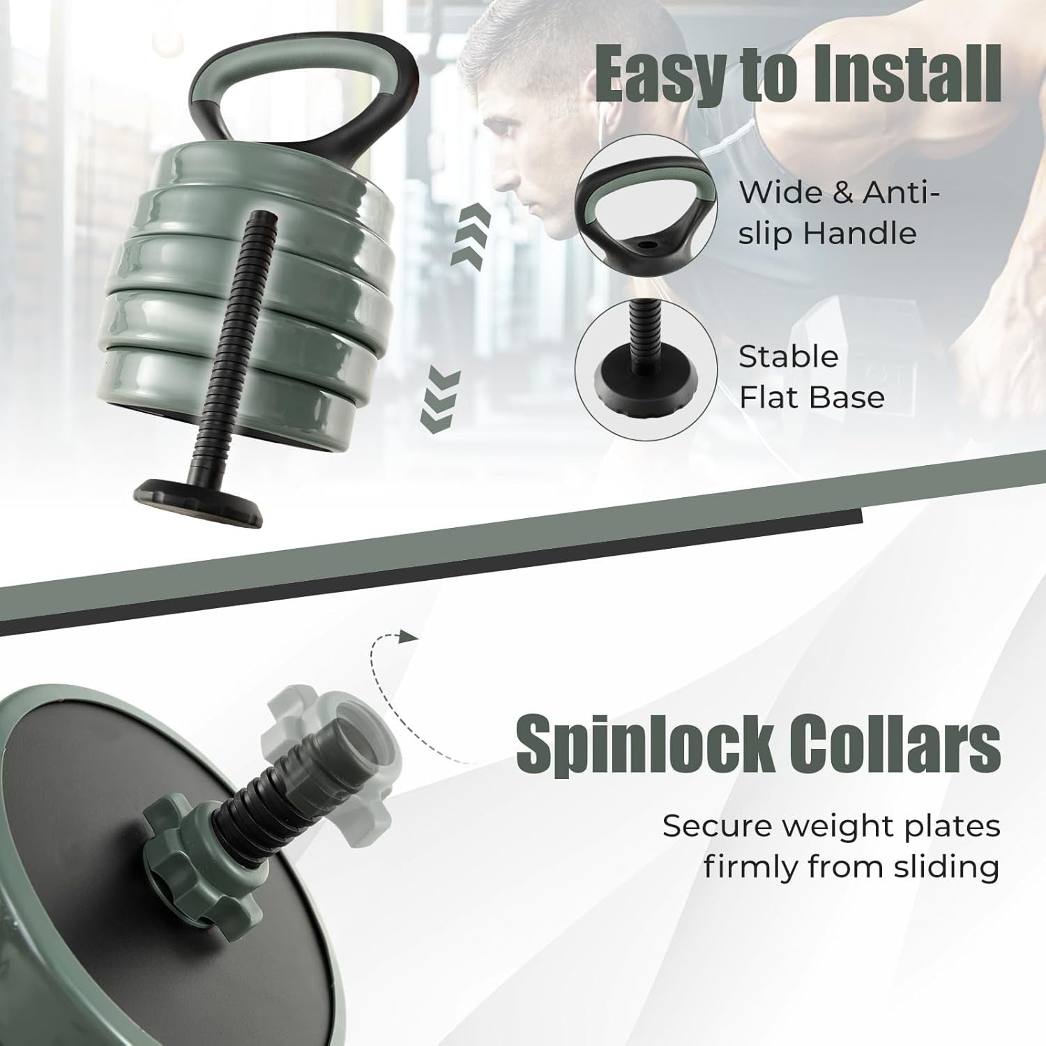 Adjustable 21kg–41kg Dumbbell Barbell Set 4-in-1 Home Gym Weights