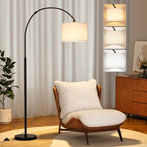 Arc Floor Lamp Remote Dimmable Corner Standing Light Modern Tall