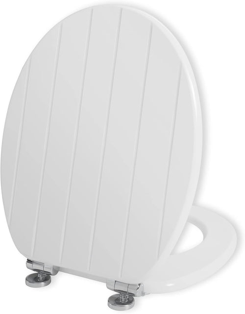White Wooden Toilet Seat Soft Close Quick Release Antibacterial Oval