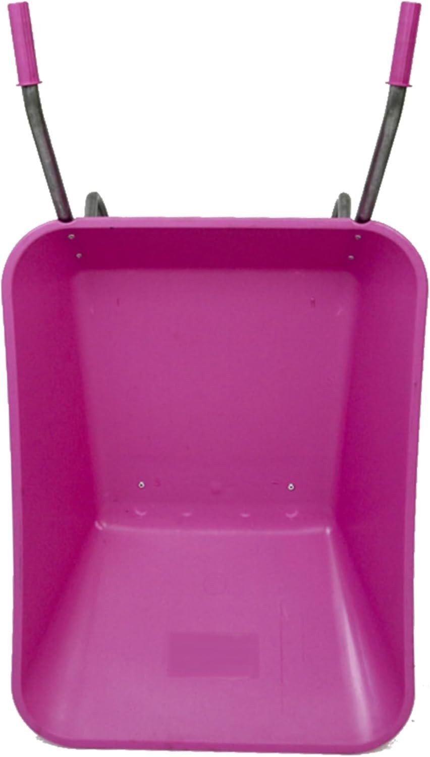 85L Pink Wheelbarrow – Plastic Pan Galvanised Frame Lightweight Garden Use