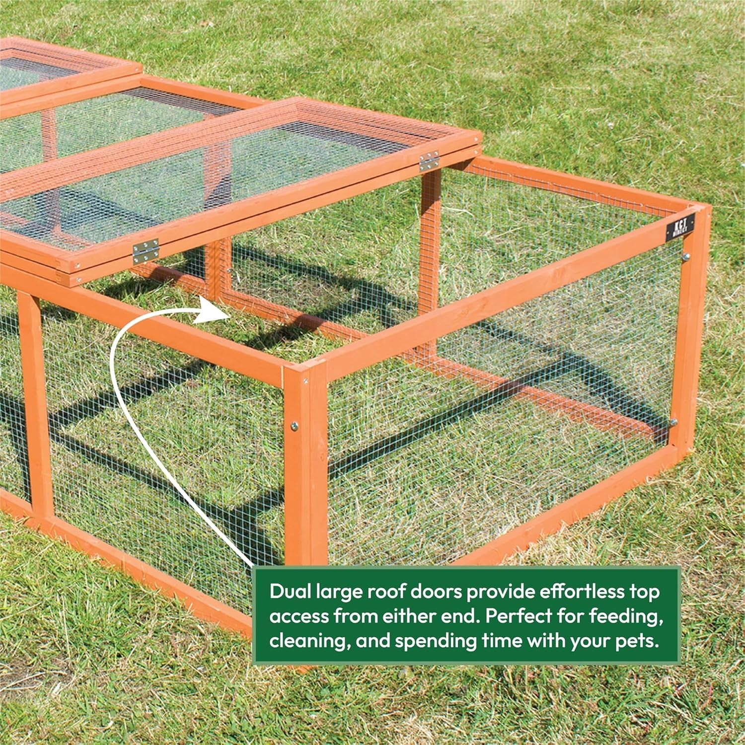 8ft Outdoor Rabbit Run Large Wooden Enclosure Secure Exercise Pen