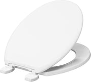 White Toilet Seat with Ultra-Fix Wobble-Free Fit & Easy Clean