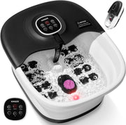 Foldable Foot Spa Massager with Heat, Bubbles, 16 Rollers & Red Light