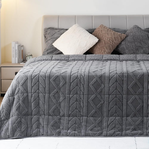 20lb Sherpa Weighted Blanket 60x80 Cozy Thick Grey