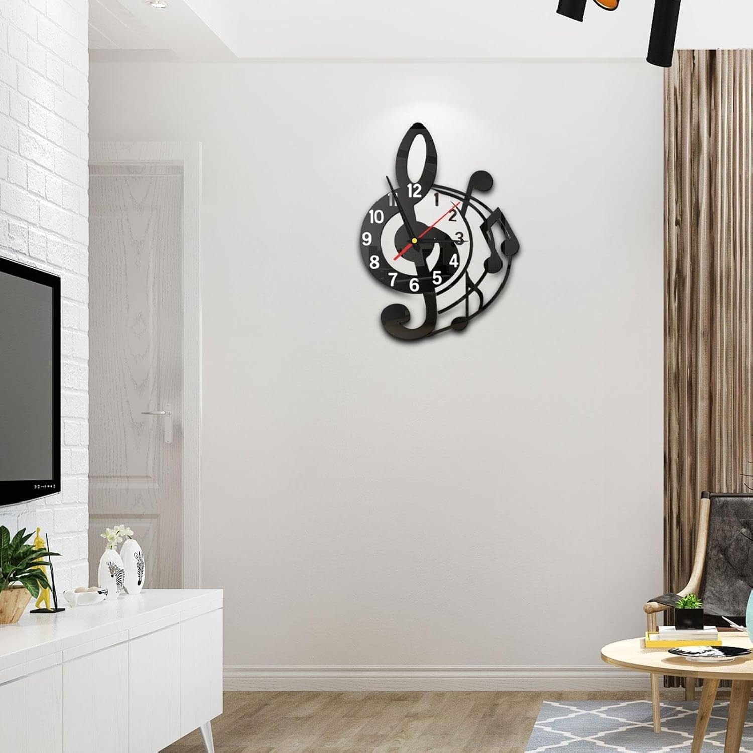 Music Note Wall Clock – Modern Silent Sweep Acrylic Design for Bedroom & Studio