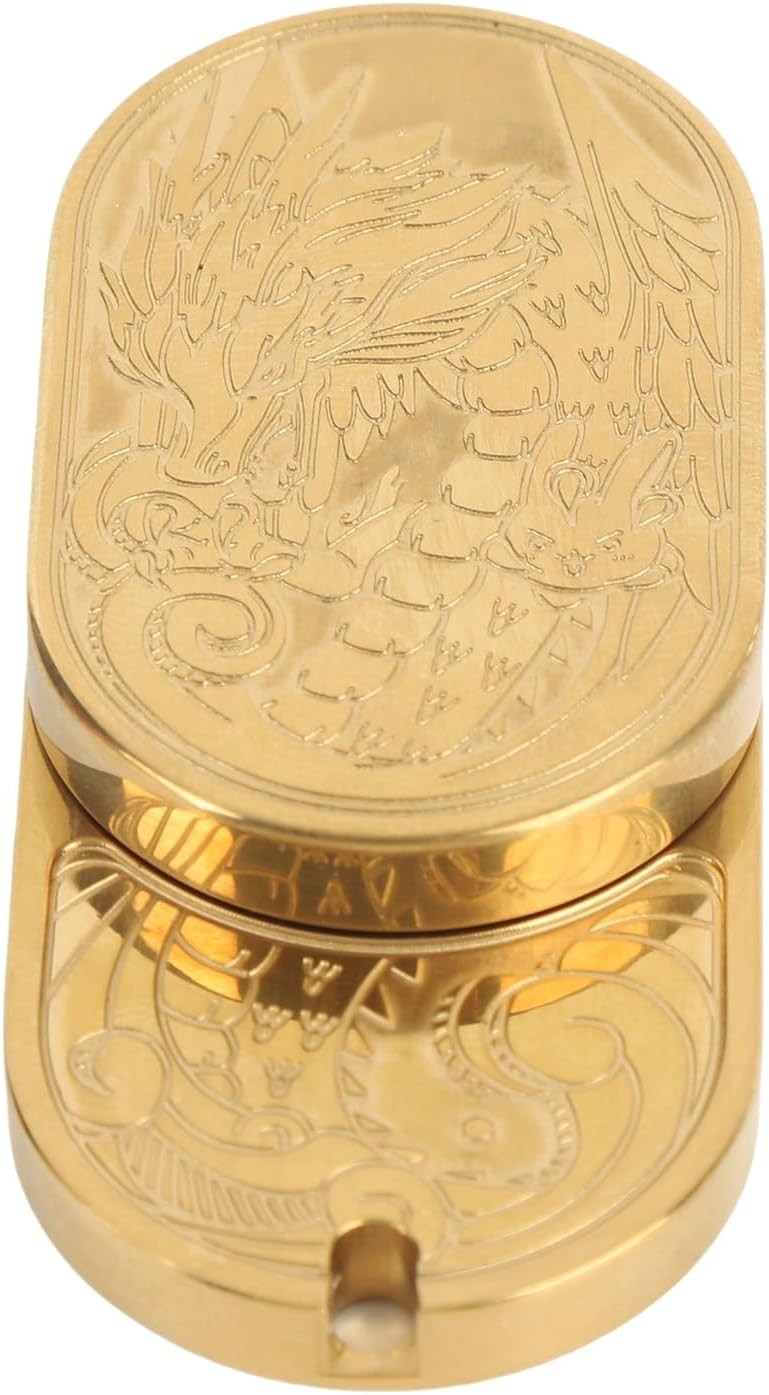 Metal Push Card Fidget Slider Dragon Pattern Stress Relief Pocket Toy