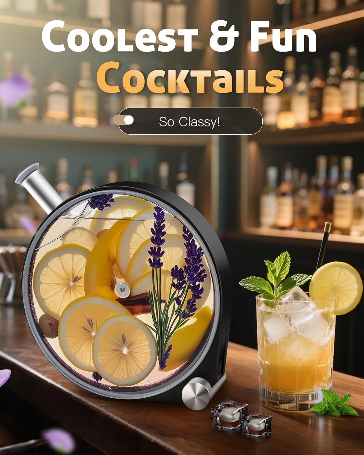 Cocktail Liquor Infuser Decanter 13oz DIY Drink Infusion Bar Gift