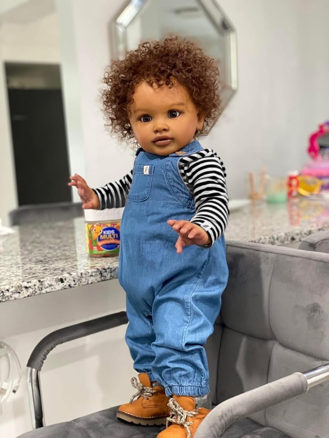 26in Large Toddler Baby Doll Realistic Black Girl Poseable Soft Body