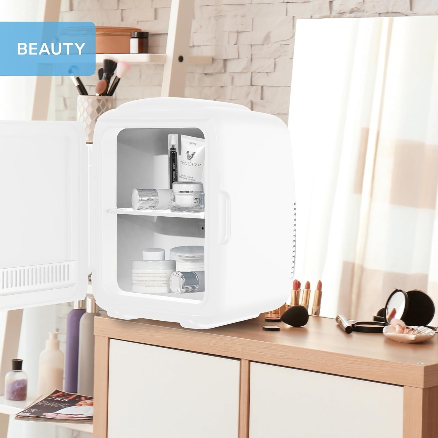 14L Mini Fridge Cooler & Warmer Portable White Mono AC/DC Frost Free