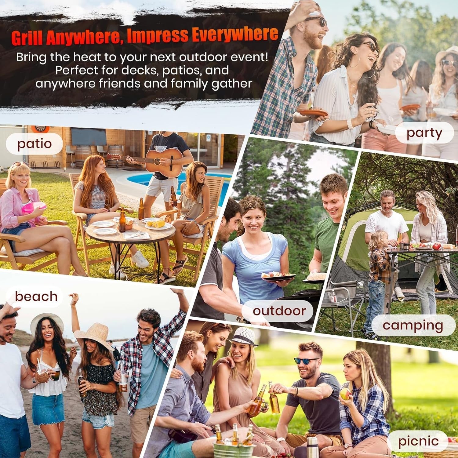 Charcoal BBQ Grill with Offset Smoker | Large Outdoor Drum Barbecue