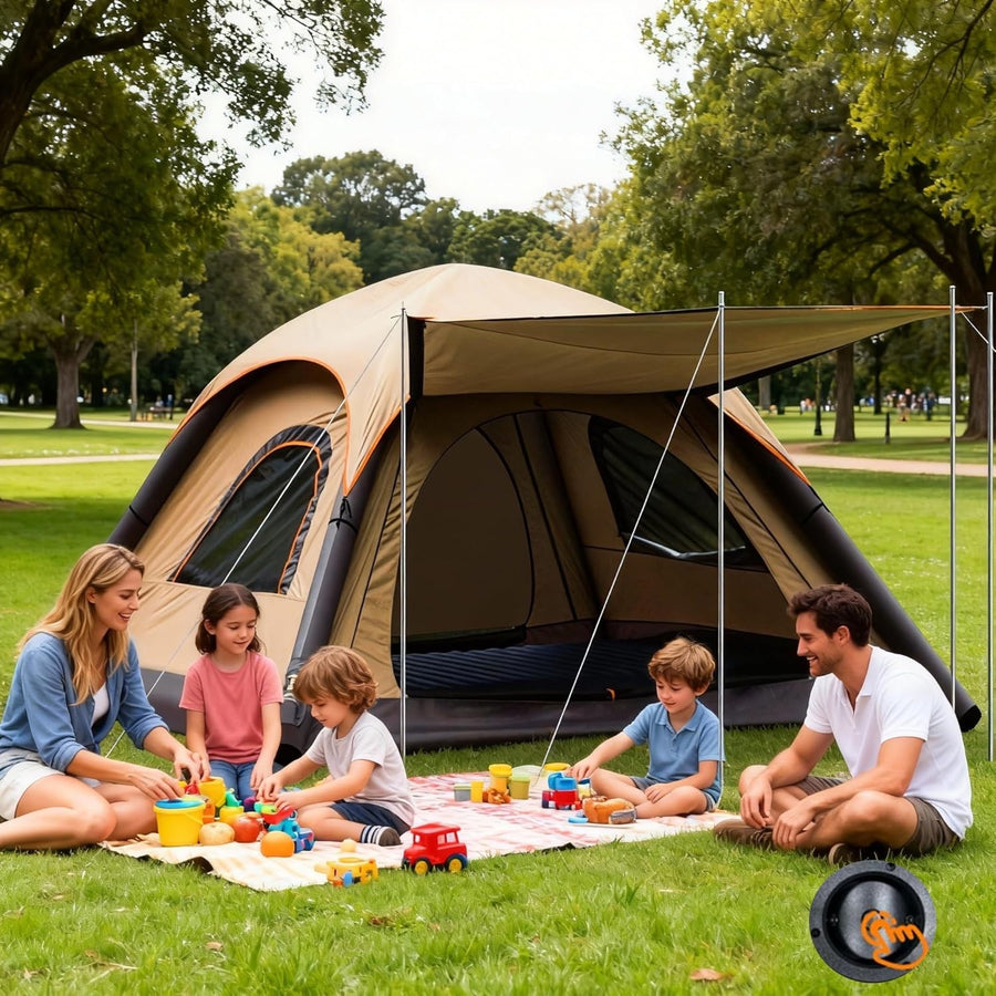 4-8 Person Inflatable Camping Tent Waterproof Pop Up Family