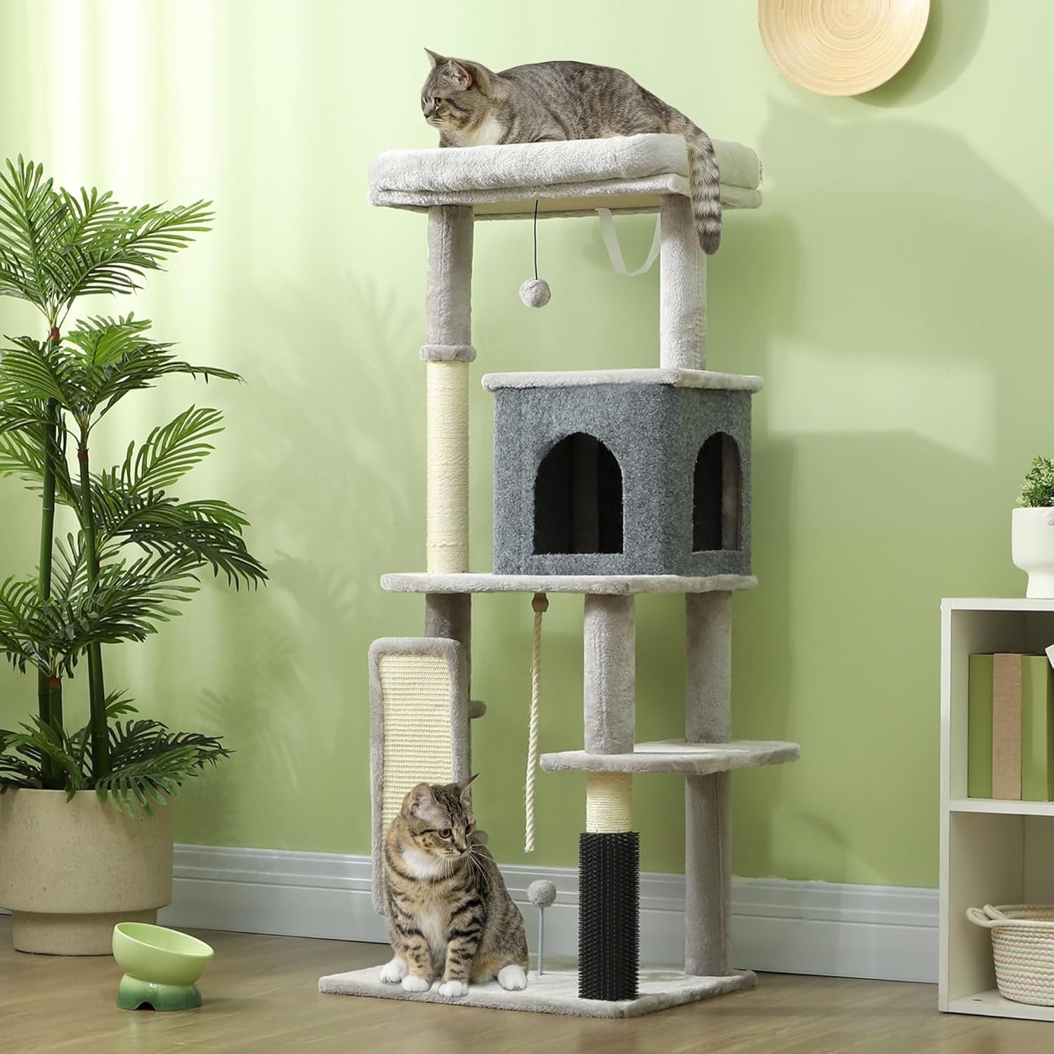 Cat Tree Tower 132cm Multi Level Scratching Condo Bed Indoor Climber