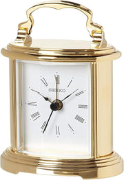 Gold Metal Desk Alarm Clock Classic Analogue Luxury Table