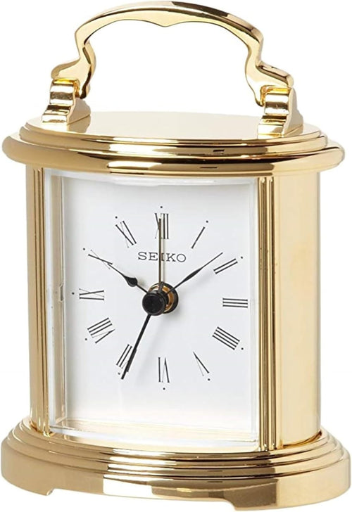 Gold Metal Desk Alarm Clock Classic Analogue Luxury Table