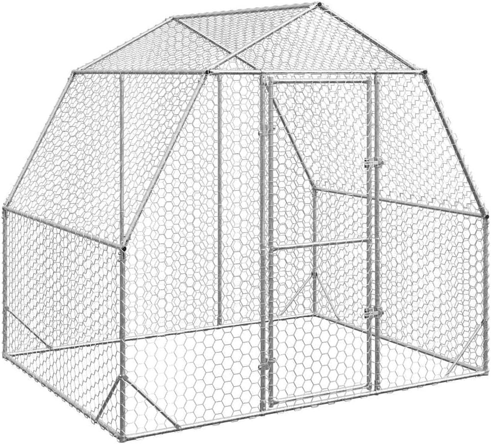 2.5x2x2.25m Walk In Chicken Run Galvanised Steel Coop
