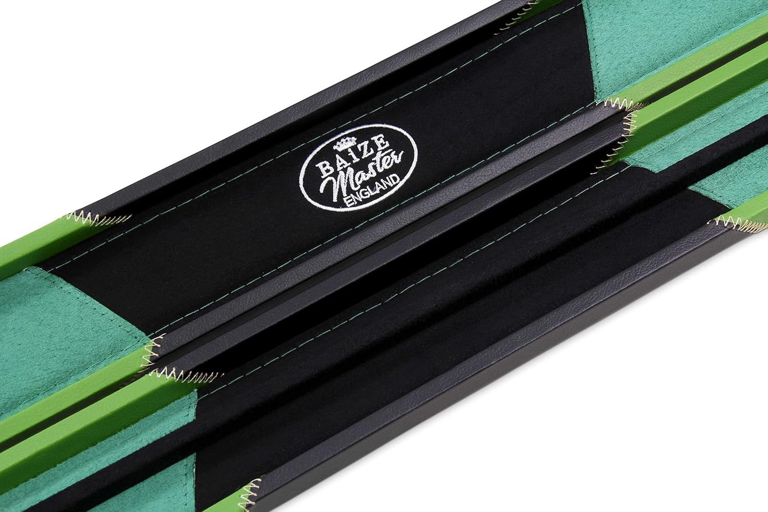 Green Hard Cue Case Snooker Pool 2 Piece Centre Joint Deluxe