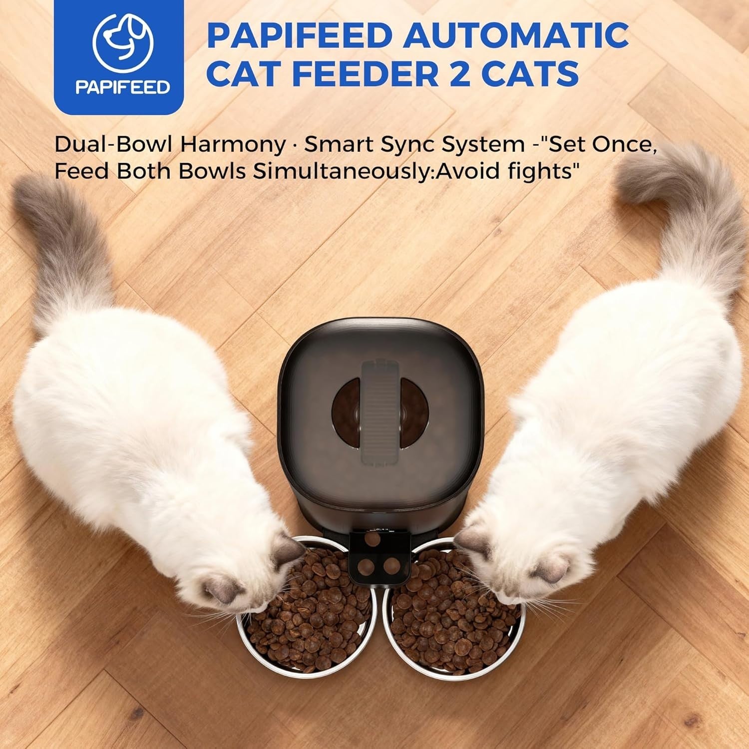 7L Automatic Pet Feeder for 2 Cats Dual Bowl Timed Food Dispenser