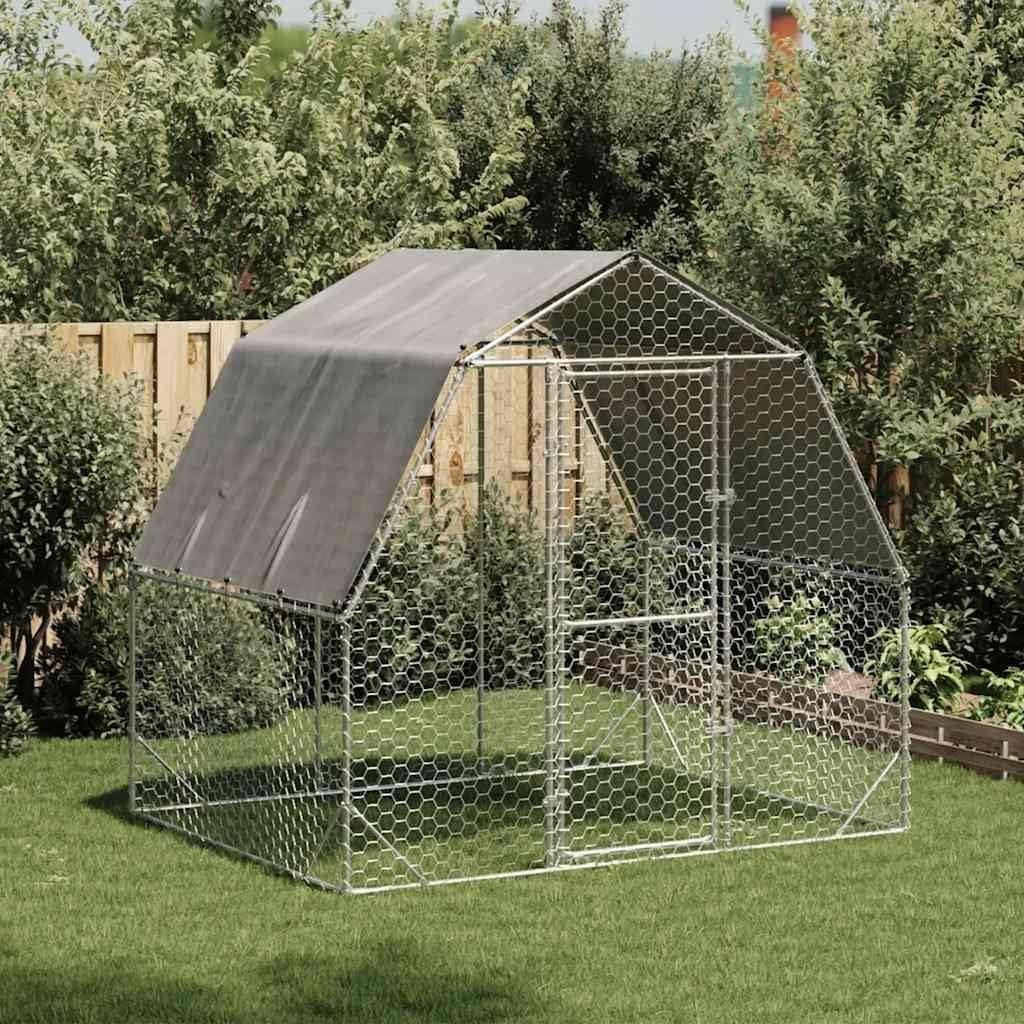 Walk In Chicken Run 2.5x2x2.25m Galvanised Steel Coop