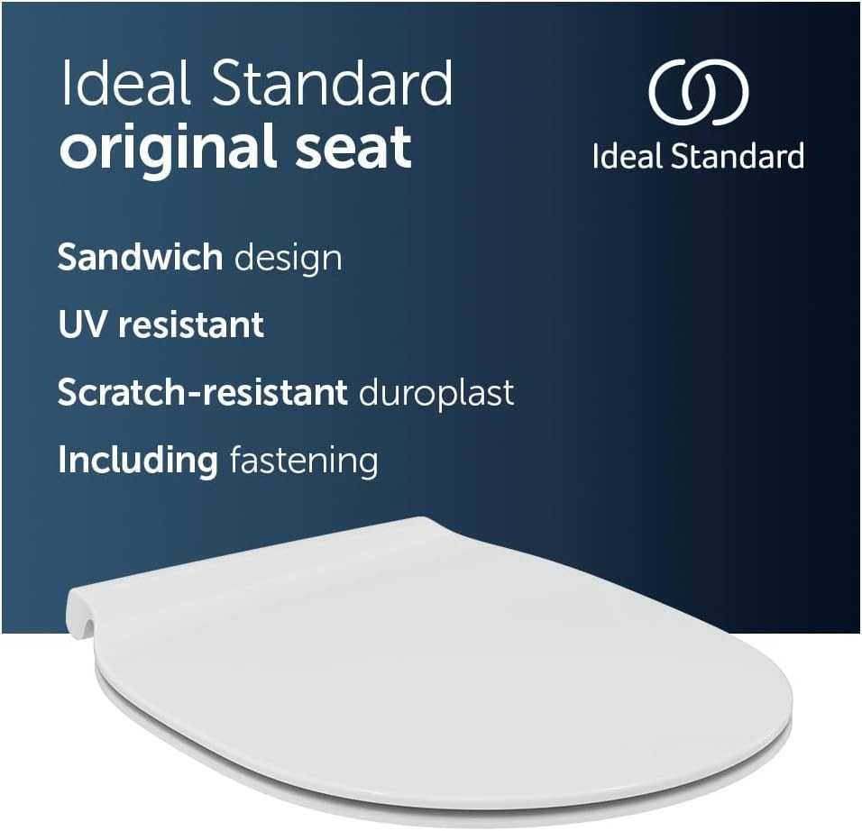 Connect Air Toilet Seat Round White Slim UV Resistant Durable Duroplast