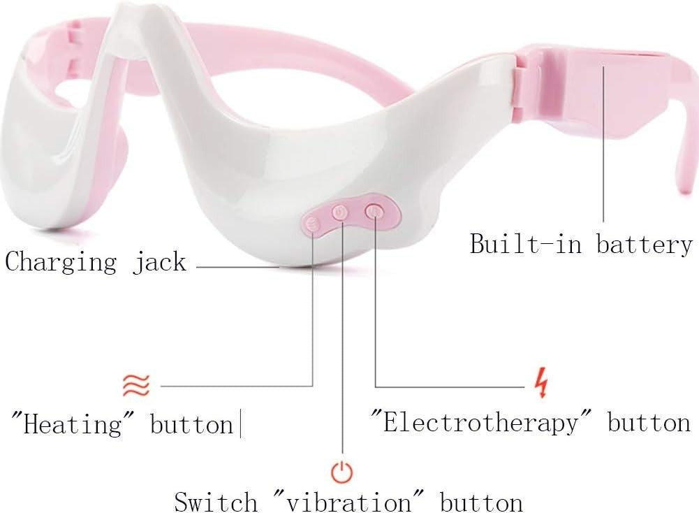 Heated Eye Massager Rechargeable Vibration 6 Modes