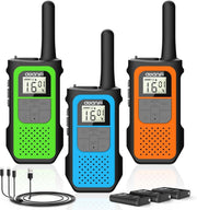 Rechargeable Walkie Talkies 3 Pack Long Range 16CH VOX USB-C Radio