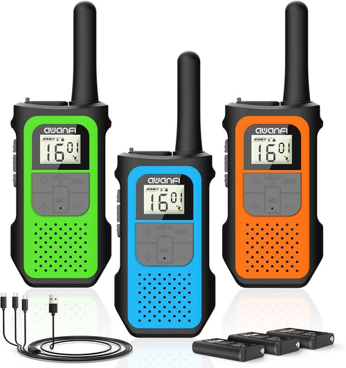 Rechargeable Walkie Talkies 3 Pack Long Range 16CH VOX USB-C Radio