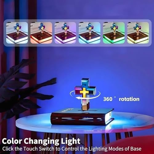 Magnetic Levitating Cross Lamp Floating 360° LED Touch-Control Night Light