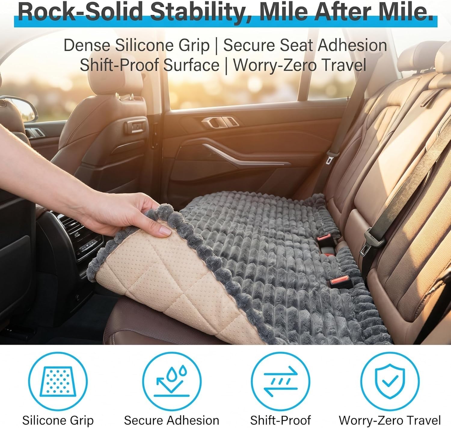 Dog Car Back Seat Bed Mat Non Slip Pet Travel Blanket 138x63cm