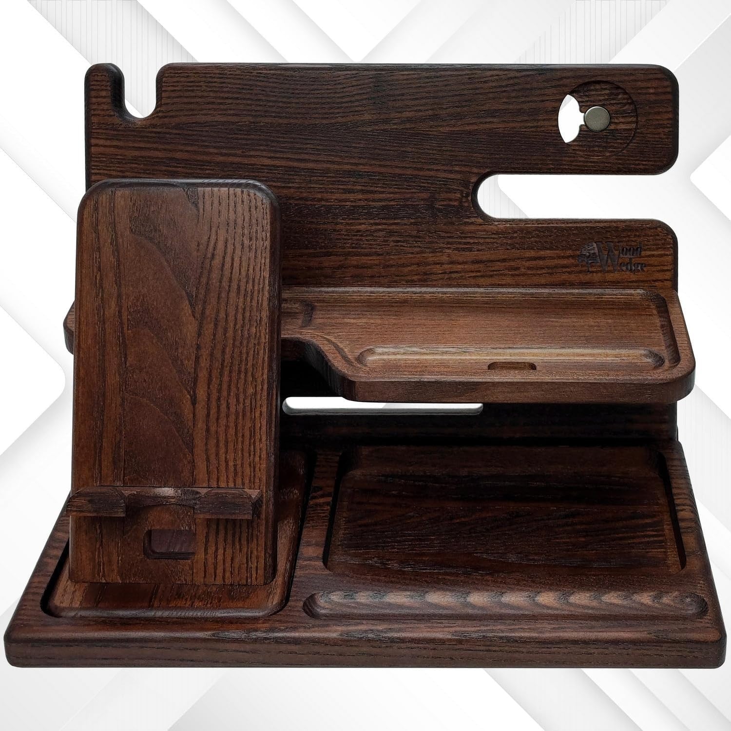 Handcrafted Wooden Docking Station 2-in-1 Desk & Bedside Organiser