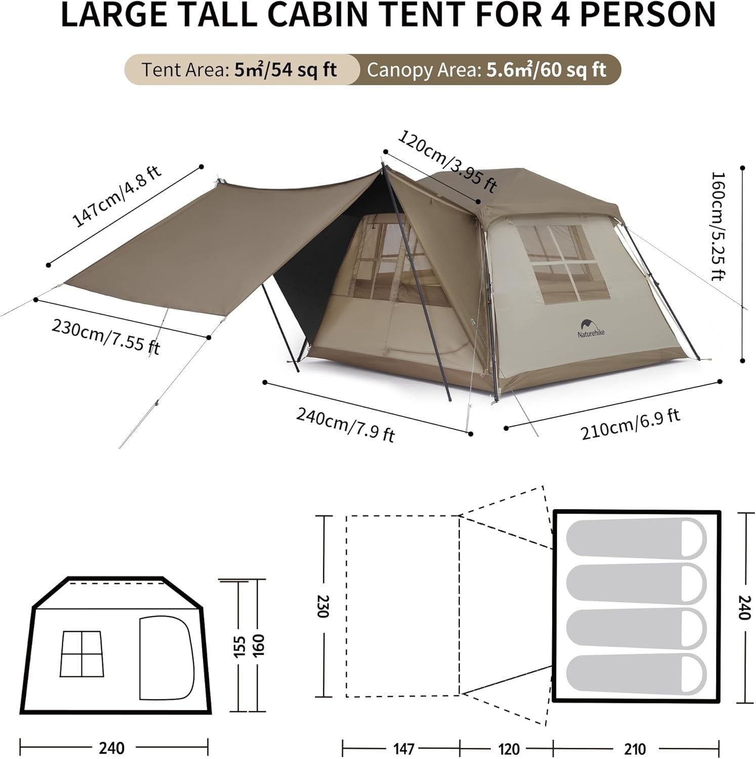 Pop Up Camping Tent 2 4 6 8 Man Waterproof Automatic Easy Setup