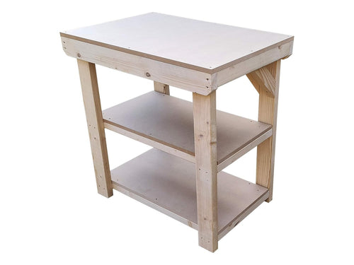 6ft Heavy Duty Wooden MDF Workbench with Double Shelf – Industrial Work Table