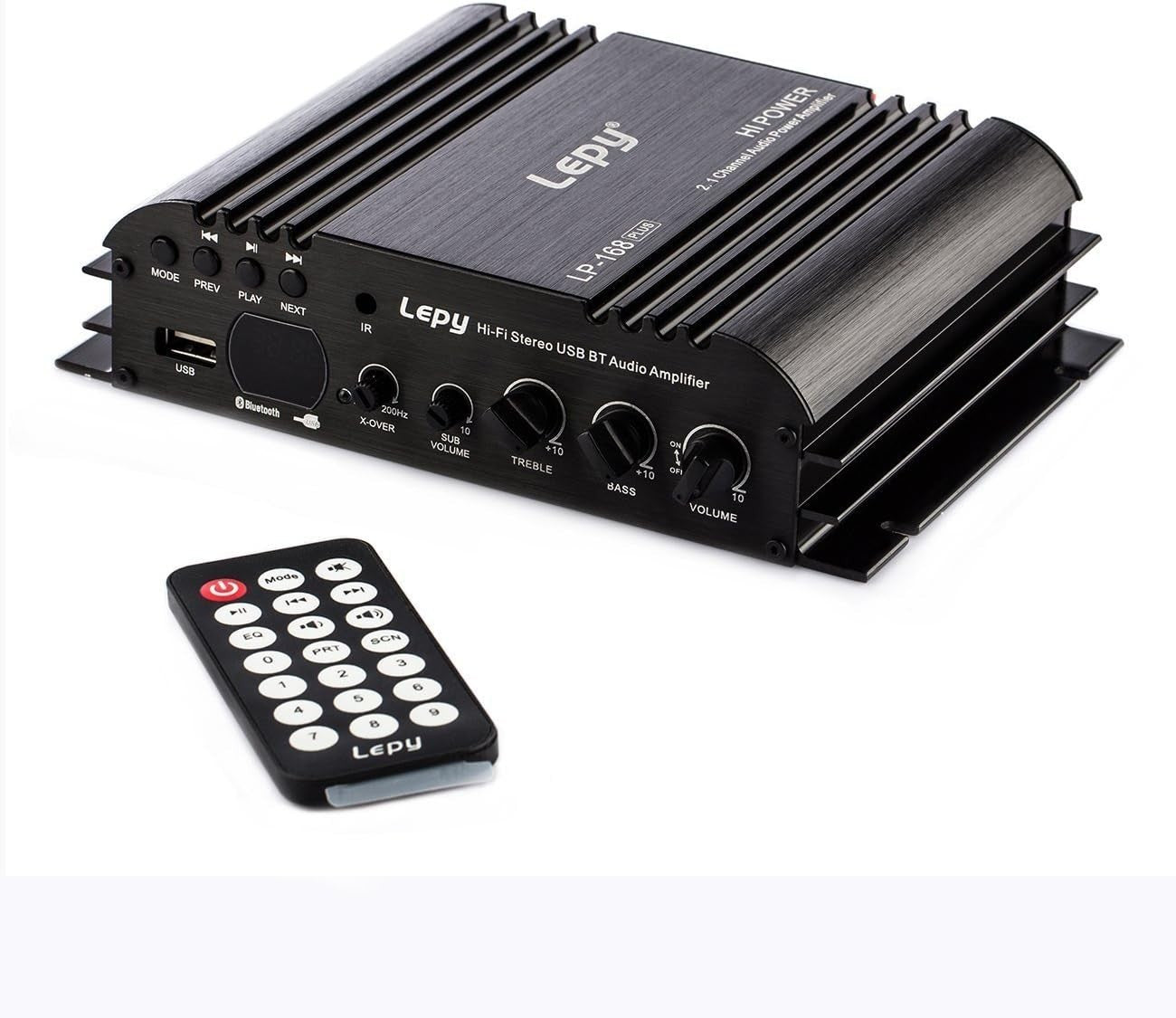 Lepy 168Plus 2.1 Channel Hi-Fi Stereo Amplifier Bluetooth USB AUX Remote