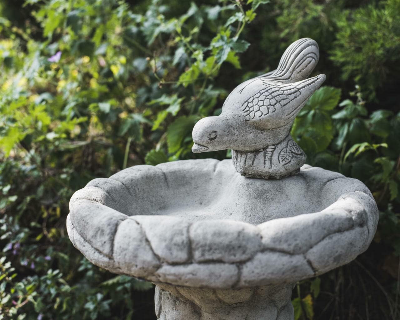 Stone Cast Bird Bath Feeder 30kg | Rustic Garden Ornament Hand Finished