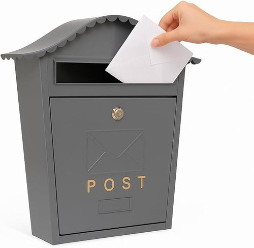 Lockable Cast Iron Wall Mounted Mailbox – Weatherproof, Stylish, Secure Post Box